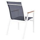 ΠΟΛΥΘΡΟΝΑ ΑΛΟΥΜΙΝΙΟΥ ΛΕΥΚΗ ΜΕ TEXTILENE ΓΚΡΙ & POLYWOOD 53x67x87 cm