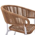 ΠΟΛΥΘΡΟΝΑ ΑΛΟΥΜΙΝΙΟΥ ΛΕΥΚΗ-ΣΥΝΘΕΤΙΚΟ RATTAN ΜΠΕΖ 55,5x63,5x78Yεκ.