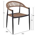 ΠΟΛΥΘΡΟΝΑ ΑΛΟΥΜΙΝΙΟΥ ΑΝΘΡΑΚΙ PΕ RATTAN ΜΠΕΖ 55.5x58.5x78 εκ.