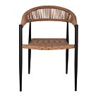 ΠΟΛΥΘΡΟΝΑ ΑΛΟΥΜΙΝΙΟΥ ΜΑΥΡΗ PΕ RATTAN ΚΑΦΕ 56x60x78 εκ.