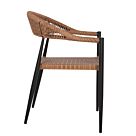 ΠΟΛΥΘΡΟΝΑ ΑΛΟΥΜΙΝΙΟΥ ΜΑΥΡΗ PΕ RATTAN ΚΑΦΕ 56x60x78 εκ.