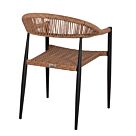 ΠΟΛΥΘΡΟΝΑ ΑΛΟΥΜΙΝΙΟΥ ΜΑΥΡΗ PΕ RATTAN ΚΑΦΕ 56x60x78 εκ.