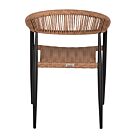 ΠΟΛΥΘΡΟΝΑ ΑΛΟΥΜΙΝΙΟΥ ΜΑΥΡΗ PΕ RATTAN ΚΑΦΕ 56x60x78 εκ.