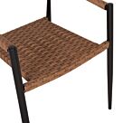 ΠΟΛΥΘΡΟΝΑ ΑΛΟΥΜΙΝΙΟΥ ΜΑΥΡΗ PΕ RATTAN ΚΑΦΕ 56x60x78 εκ.