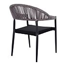 ΠΟΛΥΘΡΟΝΑ ΑΛΟΥΜΙΝΙΟΥ ΓΚΡΙ ΜΕ ROUND WICKER ΑΝΟΙΧΤΟ ΓΚΡΙ 56x55x76Υεκ.