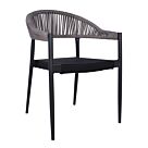 ΠΟΛΥΘΡΟΝΑ ΑΛΟΥΜΙΝΙΟΥ ΓΚΡΙ ΜΕ ROUND WICKER ΑΝΟΙΧΤΟ ΓΚΡΙ 56x55x76Υεκ.