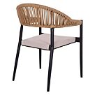 ΠΟΛΥΘΡΟΝΑ ΑΛΟΥΜΙΝΙΟΥ ΓΚΡΙ ΜΕ ROUND WICKER ΜΠΕΖ ΚΑΦΕ 56x55x76Υεκ.