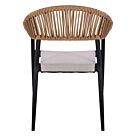 ΠΟΛΥΘΡΟΝΑ ΑΛΟΥΜΙΝΙΟΥ ΓΚΡΙ ΜΕ ROUND WICKER ΜΠΕΖ ΚΑΦΕ 56x55x76Υεκ.