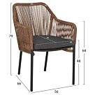 ΠΟΛΥΘΡΟΝΑ ΑΛΟΥΜΙΝΙΟΥ ΓΚΡΙ ΜΕ ΣΧΟΙΝΙ WICKER PE 56x66x79Yεκ. 