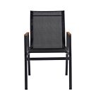 ΠΟΛΥΘΡΟΝΑ ΑΛΟΥΜΙΝΙΟΥ ΓΚΡΙ ΜΕ TEXTILENE ΜΑΥΡΟ & POLYWOOD 53x67x87 cm