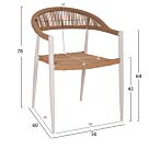 ΠΟΛΥΘΡΟΝΑ ΑΛΟΥΜΙΝΙΟΥ ΛΕΥΚΗ PΕ RATTAN ΜΠΕΖ 56x60x78 εκ.