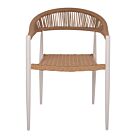 ΠΟΛΥΘΡΟΝΑ ΑΛΟΥΜΙΝΙΟΥ ΛΕΥΚΗ PΕ RATTAN ΜΠΕΖ 56x60x78 εκ.