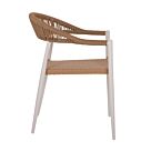 ΠΟΛΥΘΡΟΝΑ ΑΛΟΥΜΙΝΙΟΥ ΛΕΥΚΗ PΕ RATTAN ΜΠΕΖ 56x60x78 εκ.