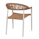 ΠΟΛΥΘΡΟΝΑ ΑΛΟΥΜΙΝΙΟΥ ΛΕΥΚΗ PΕ RATTAN ΜΠΕΖ 56x60x78 εκ.