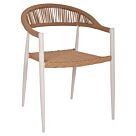 ΠΟΛΥΘΡΟΝΑ ΑΛΟΥΜΙΝΙΟΥ ΛΕΥΚΗ PΕ RATTAN ΜΠΕΖ 56x60x78 εκ.