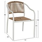 ΠΟΛΥΘΡΟΝΑ ΑΛΟΥΜΙΝΙΟΥ ΛΕΥΚΟ ΜΕ PE RATTAN WICKER 57x63x80Yεκ.