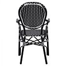 ΠΟΛΥΘΡΟΝΑ ΑΛΟΥΜΙΝΙΟΥ ΜΕ ΜΑΥΡΟ ΛΕΥΚΟ WICKER 56X63X96Y εκ.