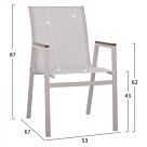 ΠΟΛΥΘΡΟΝΑ ΑΛΟΥΜΙΝΙΟΥ SHYLA ΛΕΥΚΗ ΜΕ TEXTILENE & POLYWOOD 53x67x87 εκ.