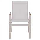 ΠΟΛΥΘΡΟΝΑ ΑΛΟΥΜΙΝΙΟΥ SHYLA ΛΕΥΚΗ ΜΕ TEXTILENE & POLYWOOD 53x67x87 εκ.