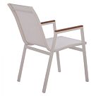 ΠΟΛΥΘΡΟΝΑ ΑΛΟΥΜΙΝΙΟΥ SHYLA ΛΕΥΚΗ ΜΕ TEXTILENE & POLYWOOD 53x67x87 εκ.