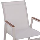 ΠΟΛΥΘΡΟΝΑ ΑΛΟΥΜΙΝΙΟΥ SHYLA ΛΕΥΚΗ ΜΕ TEXTILENE & POLYWOOD 53x67x87 εκ.