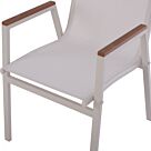 ΠΟΛΥΘΡΟΝΑ ΑΛΟΥΜΙΝΙΟΥ SHYLA ΛΕΥΚΗ ΜΕ TEXTILENE & POLYWOOD 53x67x87 εκ.