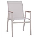 ΠΟΛΥΘΡΟΝΑ ΑΛΟΥΜΙΝΙΟΥ SHYLA ΛΕΥΚΗ ΜΕ TEXTILENE & POLYWOOD 53x67x87 εκ.