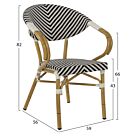 ΠΟΛΥΘΡΟΝΑ BAMBOO LOOK ΜΑΥΡΟ-ΛΕΥΚΟ 59x56x82Yεκ.