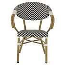 ΠΟΛΥΘΡΟΝΑ BAMBOO LOOK ΜΑΥΡΟ-ΛΕΥΚΟ 59x56x82Yεκ.