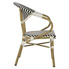 ΠΟΛΥΘΡΟΝΑ BAMBOO LOOK ΜΑΥΡΟ-ΛΕΥΚΟ 59x56x82Yεκ.