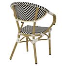 ΠΟΛΥΘΡΟΝΑ BAMBOO LOOK ΜΑΥΡΟ-ΛΕΥΚΟ 59x56x82Yεκ.