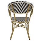 ΠΟΛΥΘΡΟΝΑ BAMBOO LOOK ΜΑΥΡΟ-ΛΕΥΚΟ 59x56x82Yεκ.