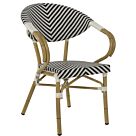 ΠΟΛΥΘΡΟΝΑ BAMBOO LOOK ΜΑΥΡΟ-ΛΕΥΚΟ 59x56x82Yεκ.