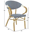 ΠΟΛΥΘΡΟΝΑ BAMBOO LOOK ΜΠΛΕ-ΛΕΥΚΟ 59x56x82Yεκ.