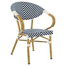 ΠΟΛΥΘΡΟΝΑ BAMBOO LOOK ΜΠΛΕ-ΛΕΥΚΟ 59x56x82Yεκ.