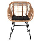 ΠΟΛΥΘΡΟΝΑ ΕΠΑΓΓΕΛΜ. ΜΕΤΑΛΛΙΚΗ RATTAN ΜΠΕΖ & ΜΑΥΡΟ ΜΑΞΙΛΑΡΙ 57x58,5x81 εκ.