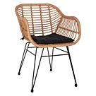 ΠΟΛΥΘΡΟΝΑ ΕΠΑΓΓΕΛΜ. ΜΕΤΑΛΛΙΚΗ RATTAN ΜΠΕΖ & ΜΑΥΡΟ ΜΑΞΙΛΑΡΙ 57x58,5x81 εκ.