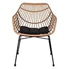 ΠΟΛΥΘΡΟΝΑ ΕΠΑΓΓΕΛΜΑΤΙΚΗ ΜΑΥΡΟ ΜΕΤΑΛΛΟ RATTAN ΜΠΕΖ & ΜΑΞΙΛΑΡΙ 58,5x60,5x80 εκ.