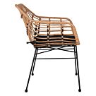 ΠΟΛΥΘΡΟΝΑ ΕΠΑΓΓΕΛΜΑΤΙΚΗ ΜΑΥΡΟ ΜΕΤΑΛΛΟ RATTAN ΜΠΕΖ & ΜΑΞΙΛΑΡΙ 58,5x60,5x80 εκ.