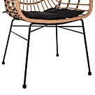 ΠΟΛΥΘΡΟΝΑ ΕΠΑΓΓΕΛΜΑΤΙΚΗ ΜΑΥΡΟ ΜΕΤΑΛΛΟ RATTAN ΜΠΕΖ & ΜΑΞΙΛΑΡΙ 58,5x60,5x80 εκ.