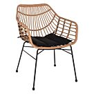 ΠΟΛΥΘΡΟΝΑ ΕΠΑΓΓΕΛΜΑΤΙΚΗ ΜΑΥΡΟ ΜΕΤΑΛΛΟ RATTAN ΜΠΕΖ & ΜΑΞΙΛΑΡΙ 58,5x60,5x80 εκ.
