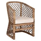 ΠΟΛΥΘΡΟΝΑ RATTAN ΦΥΣΙΚΟ-ΜΑΞΙΛΑΡΙ ΕΚΡΟΥ 64x68x87Υ εκ.