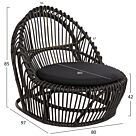 ΠΟΛΥΘΡΟΝΑ ΦΥΣΙΚΟ RATTAN ΜΕ ΜΑΞΙΛΑΡΙ-ΜΑΥΡΟ 80x97x85Υεκ.