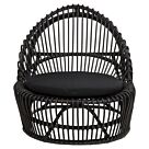 ΠΟΛΥΘΡΟΝΑ ΦΥΣΙΚΟ RATTAN ΜΕ ΜΑΞΙΛΑΡΙ-ΜΑΥΡΟ 80x97x85Υεκ.
