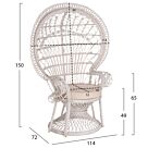 ΠΟΛΥΘΡΟΝΑ RATTAN ΣΕ ΛΕΥΚΟ-ΜΑΞΙΛΑΡΙ ΛΕΥΚΟ 114x72x150Yεκ.