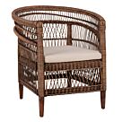 ΠΟΛΥΘΡΟΝΑ ΞΥΛΟ ΜΑΟΝΙ ΜΕ RATTAN ΚΑΦΕ-ΛΕΥΚΟ ΜΑΞΙΛΑΡΙ 80x70x86Υεκ.