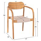 ΠΟΛΥΘΡΟΝΑ ΞΥΛΟ TEAK ΦΥΣΙΚΟ & ΜΠΕΖ ΣΧΟΙΝΙ 55x54x80Yεκ.