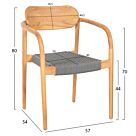 ΠΟΛΥΘΡΟΝΑ ΞΥΛΟ TEAK ΦΥΣΙΚΟ & ΓΚΡΙ ΣΧΟΙΝΙ 55x54x80Yεκ.