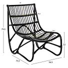ΠΟΛΥΘΡΟΝΑ ΡΑΒΔΟΙ RATTAN ΣΕ ΜΑΥΡΟ 56,5x73,5x79,5Υ εκ.