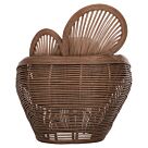 ΠΟΛΥΘΡΟΝΑ RATTAN ΚΑΦΕ-ΜΑΞΙΛΑΡΙΑ ΕΚΡΟΥ 100x74x112,5Υεκ.